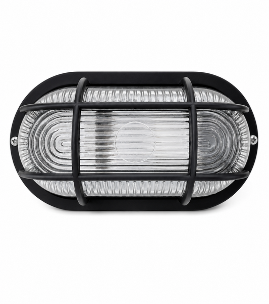 Viridex - Lampada Tartaruga Ovale con Griglia di Protezione – Design Industriale per Interni ed Esterni