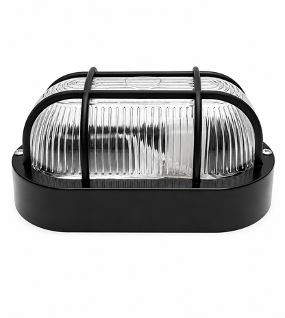 Viridex - Lampada Tartaruga Ovale con Griglia di Protezione – Design Industriale per Interni ed Esterni