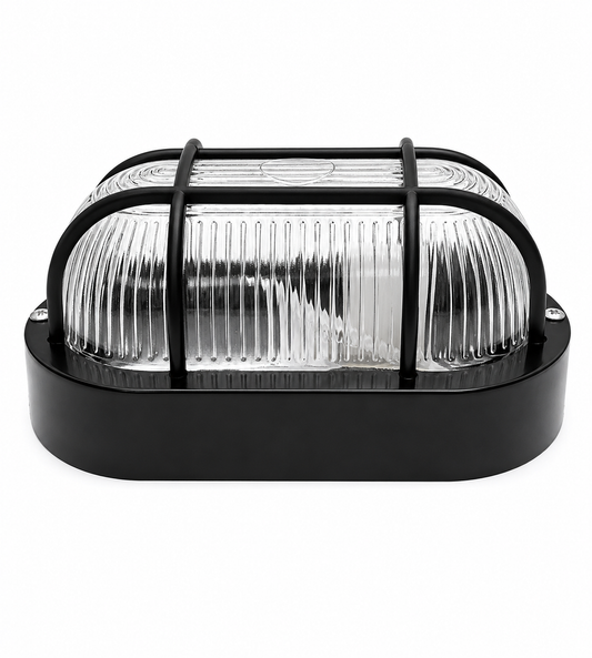 Viridex - Lampada Tartaruga Ovale con Griglia di Protezione – Design Industriale per Interni ed Esterni