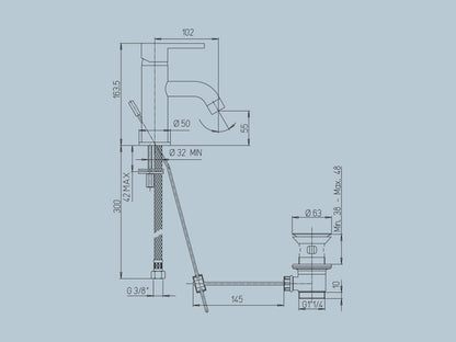 Miscelatore monocomando lavabo serie Sunset