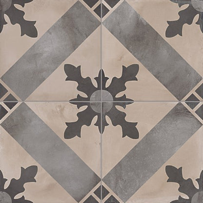Piastrelle 20x20 Serie Terra cardinale f bianco nero matt