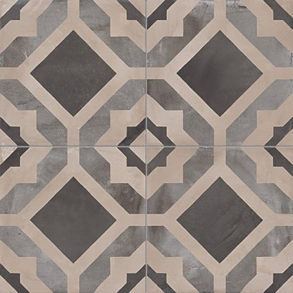 Piastrelle 20x20 Serie Terra geometrico f bianco nero matt