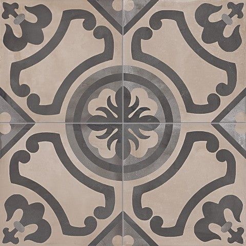 Piastrelle 20x20 Serie Terra giglio f bianco nero matt