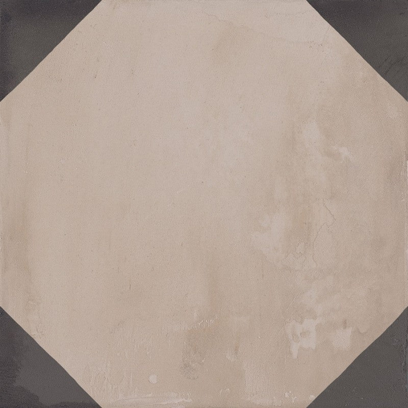 Piastrelle 20x20 Serie Terra ottagono f bianco nero matt