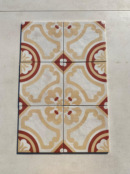 Piastrelle 20x20 Serie Terra art tea giglio tc matt giallo rosso bianco