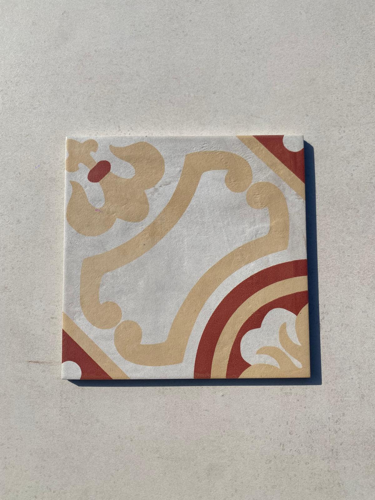 Piastrelle 20x20 Serie Terra art tea giglio tc matt giallo rosso bianco