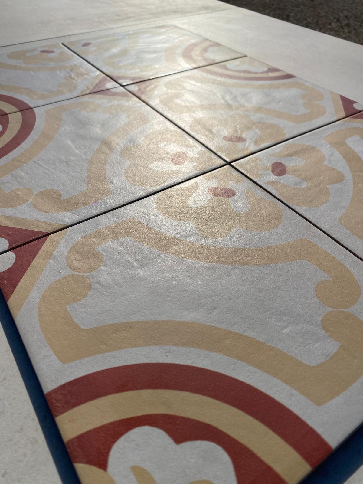 Piastrelle 20x20 Serie Terra art tea giglio tc matt giallo rosso bianco