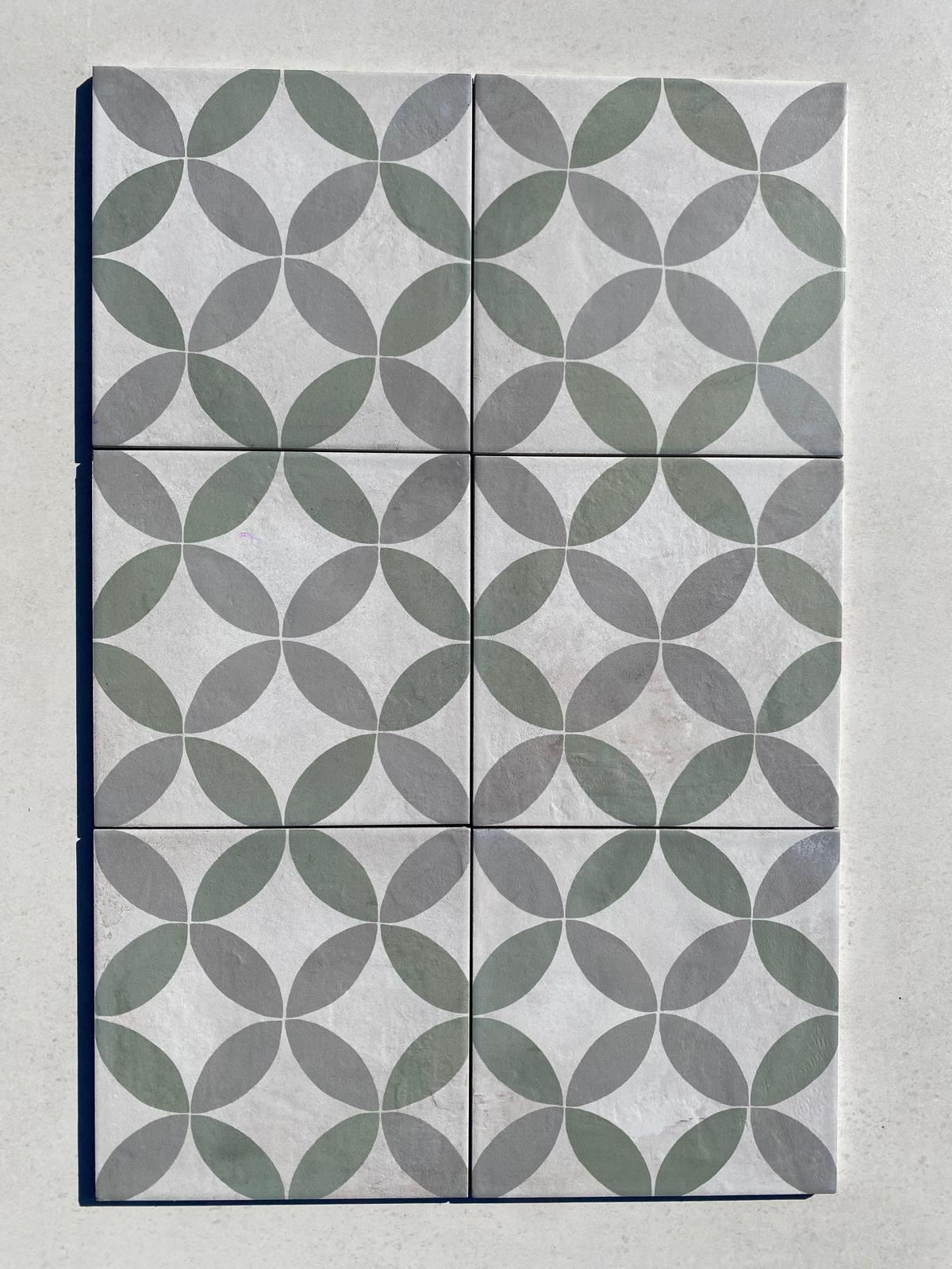 Piastrelle 20x20 Serie Terra art tea astro sm matt verde grigio bianco