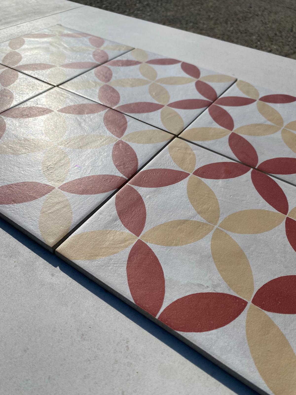 Piastrelle 20x20 Serie terra art astro tc matt giallo rosso bianco