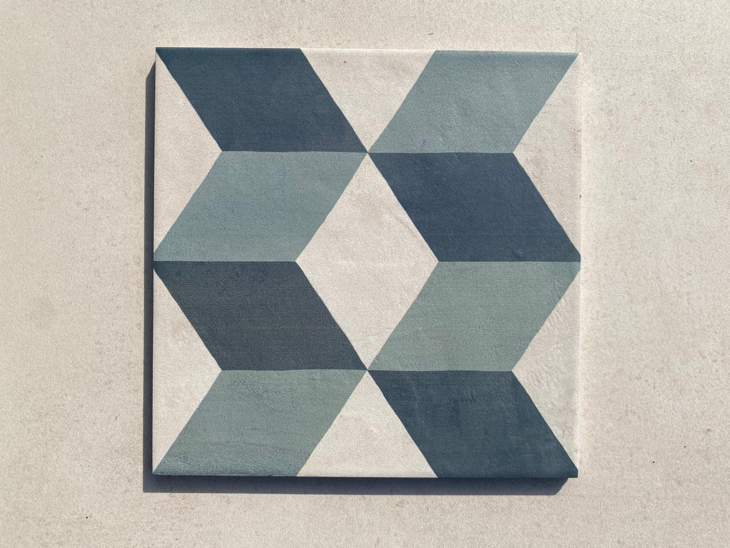 Piastrelle 20x20 Serie Terra art cubo oc matt blu verde bianco