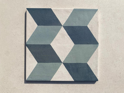 Piastrelle 20x20 Serie Terra art cubo oc matt blu verde bianco
