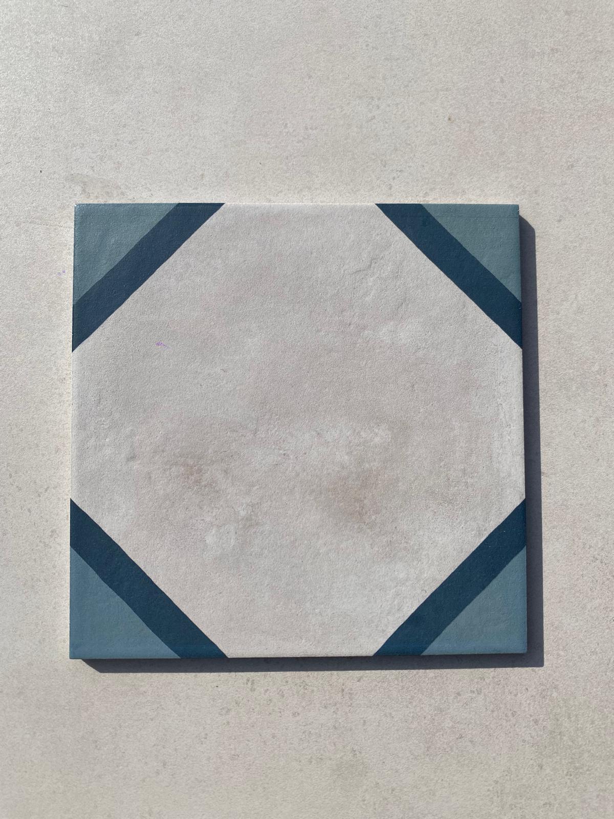 Piastrelle 20x20 Serie terra art ottagono oc matt blu verde bianco
