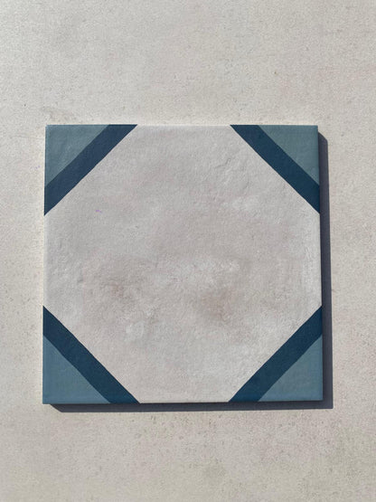 Piastrelle 20x20 Serie terra art ottagono oc matt blu verde bianco