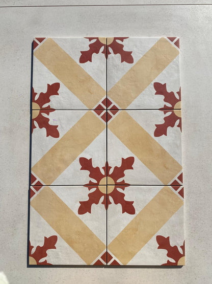 Piastrelle 20x20 Serie Terra art tea card tc matt giallo rosso bianco