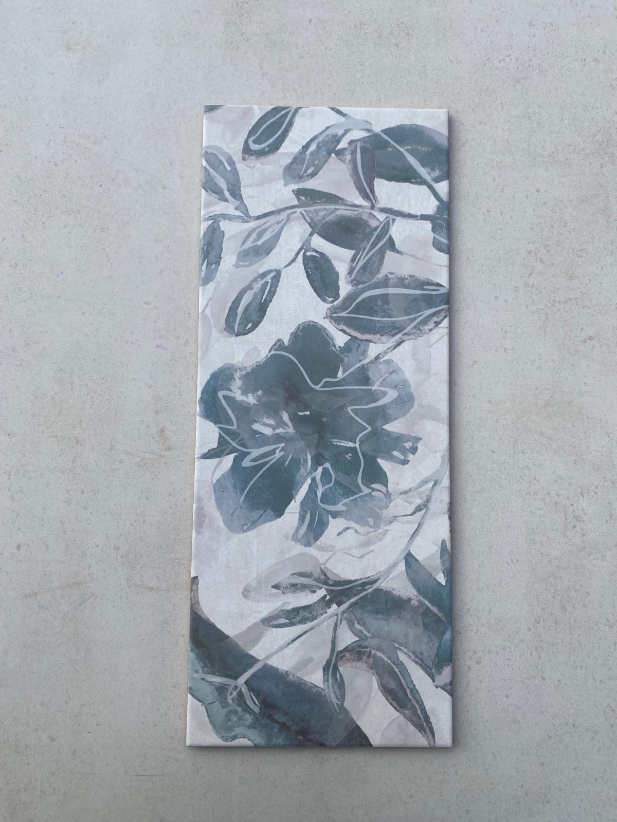 Piastrelle 20x50 Glam flowers mix grigio
