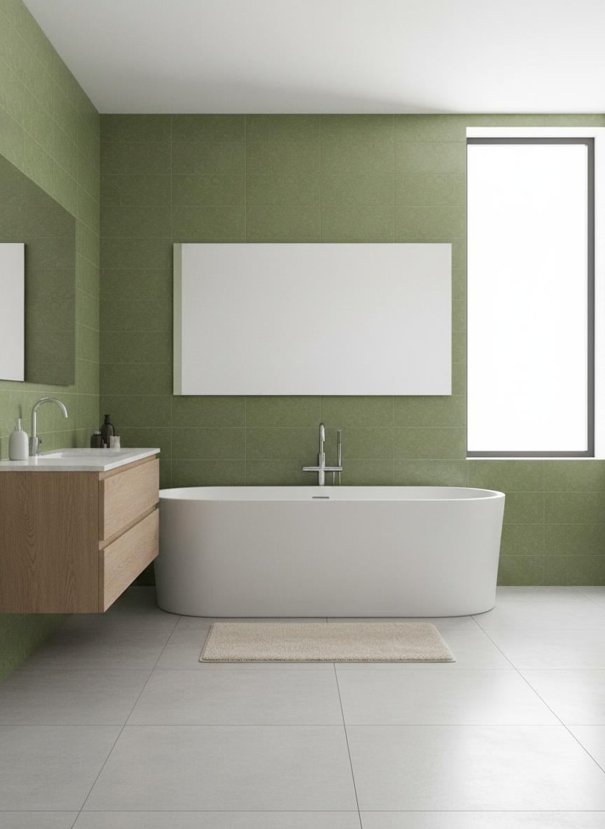 Piastrelle 20x50 Tiffany serigrafato smeraldo decoro verde lucido