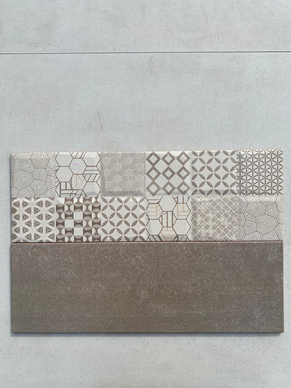 Piastrelle 20x60 Insaf crema marrone decoro in rilievo