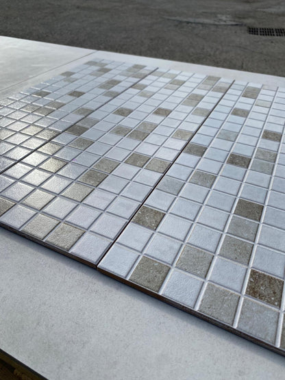 Piastrelle 20x60 Marfil tortora mosaico
