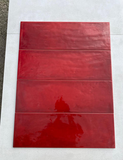 Piastrelle 20x60 Shades rosso lucido