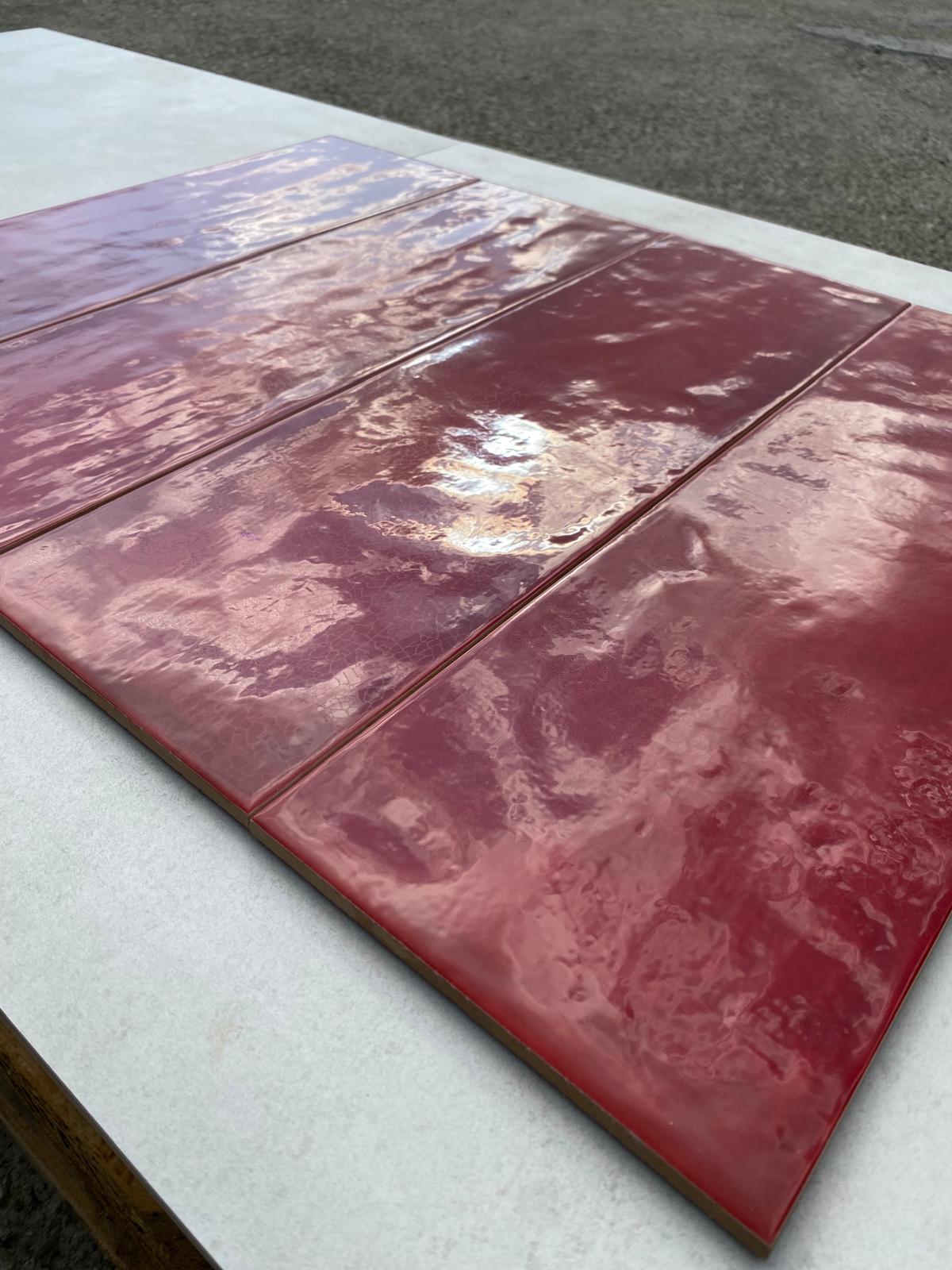 Piastrelle 20x60 Shades rosso lucido