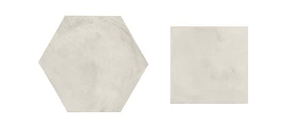 Piastrelle 25x21.6 Serie Terra art fondo bianco esagonale