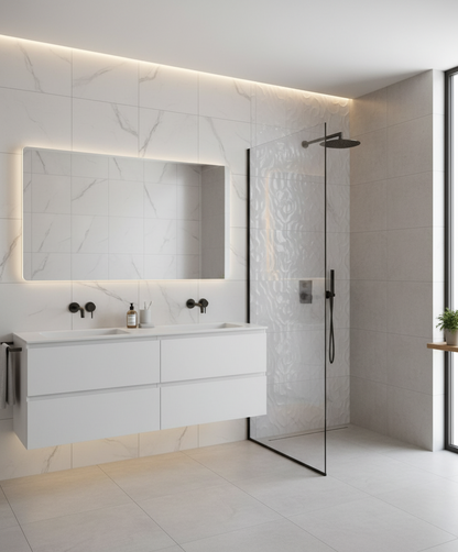 Piastrelle 25x75 Calacatta brillo decoro lucido