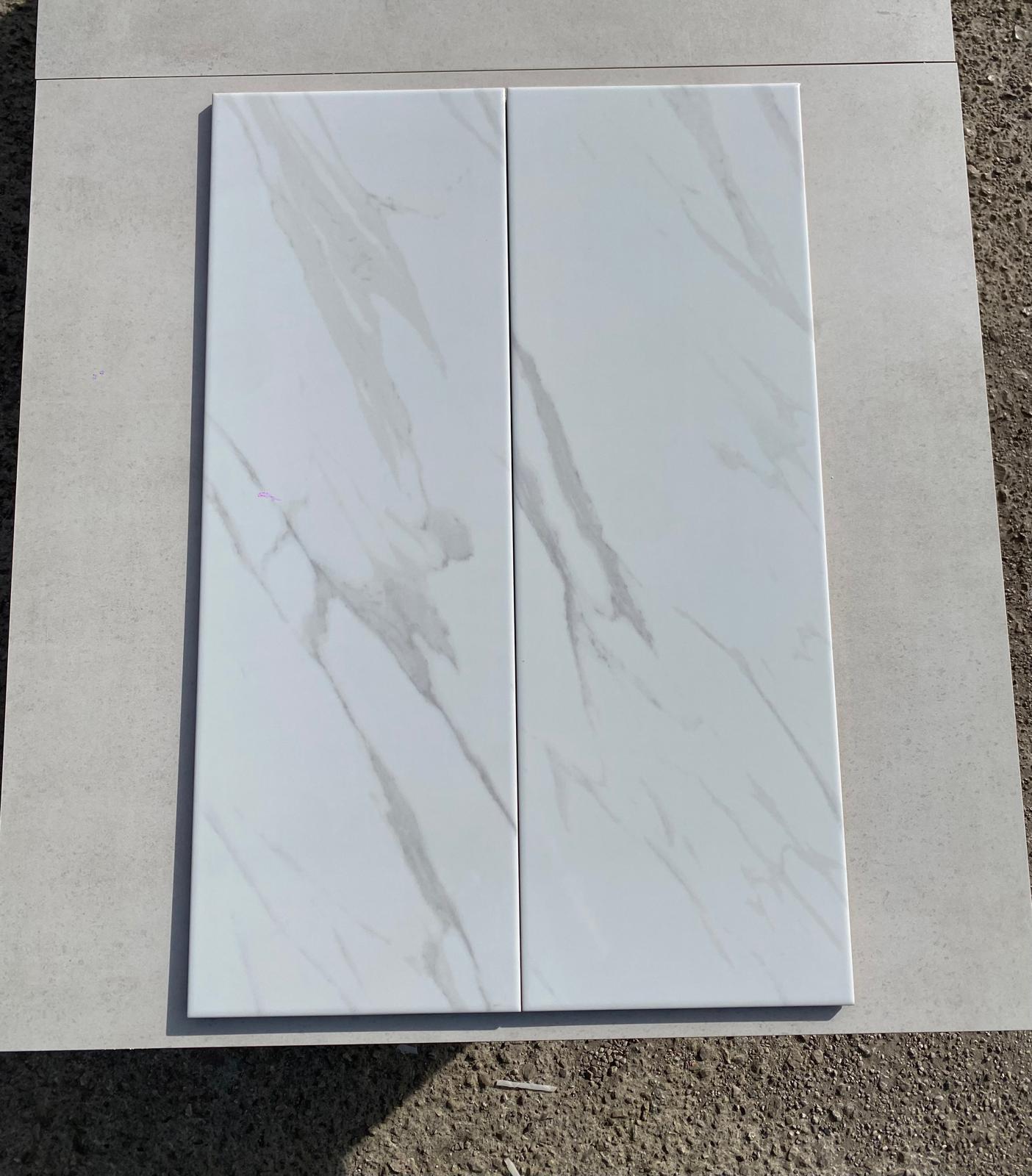 Piastrelle 25x75 Calacatta brillo fondo lucido