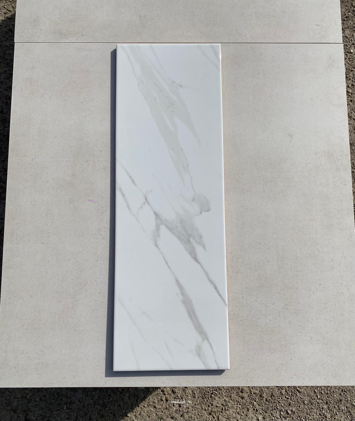 Piastrelle 25x75 Calacatta brillo fondo lucido