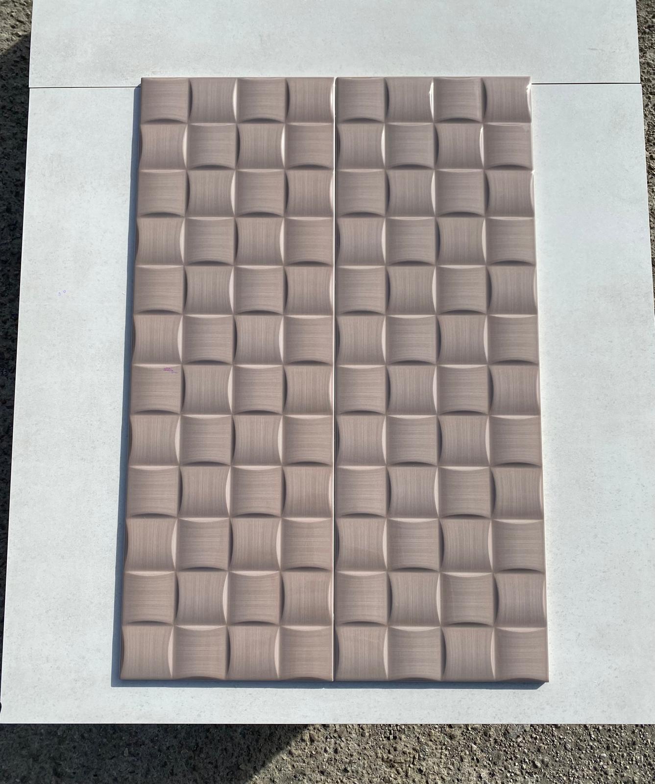Piastrelle 25x75 Linear dama fango lucido