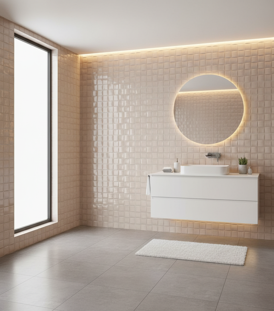 Piastrelle 25x75 Linear dama nocciola lucido