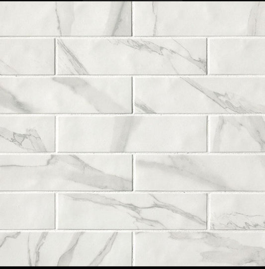 Piastrelle 7.5x30 Statuario marmo matt