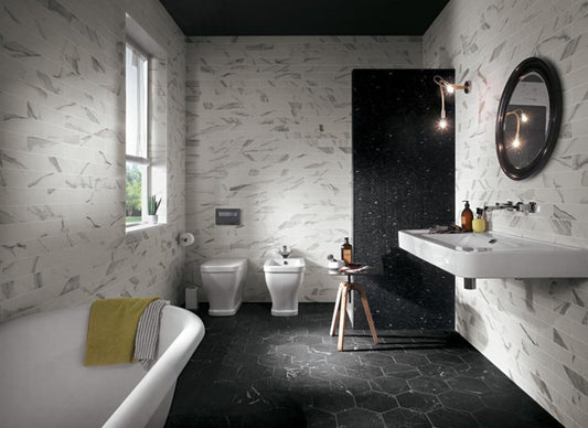 Piastrelle 7.5x30 Statuario marmo matt