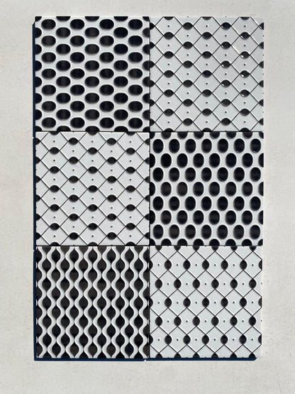 Piastrelle 20x20 Chic mix glossy bianco nero patchwork
