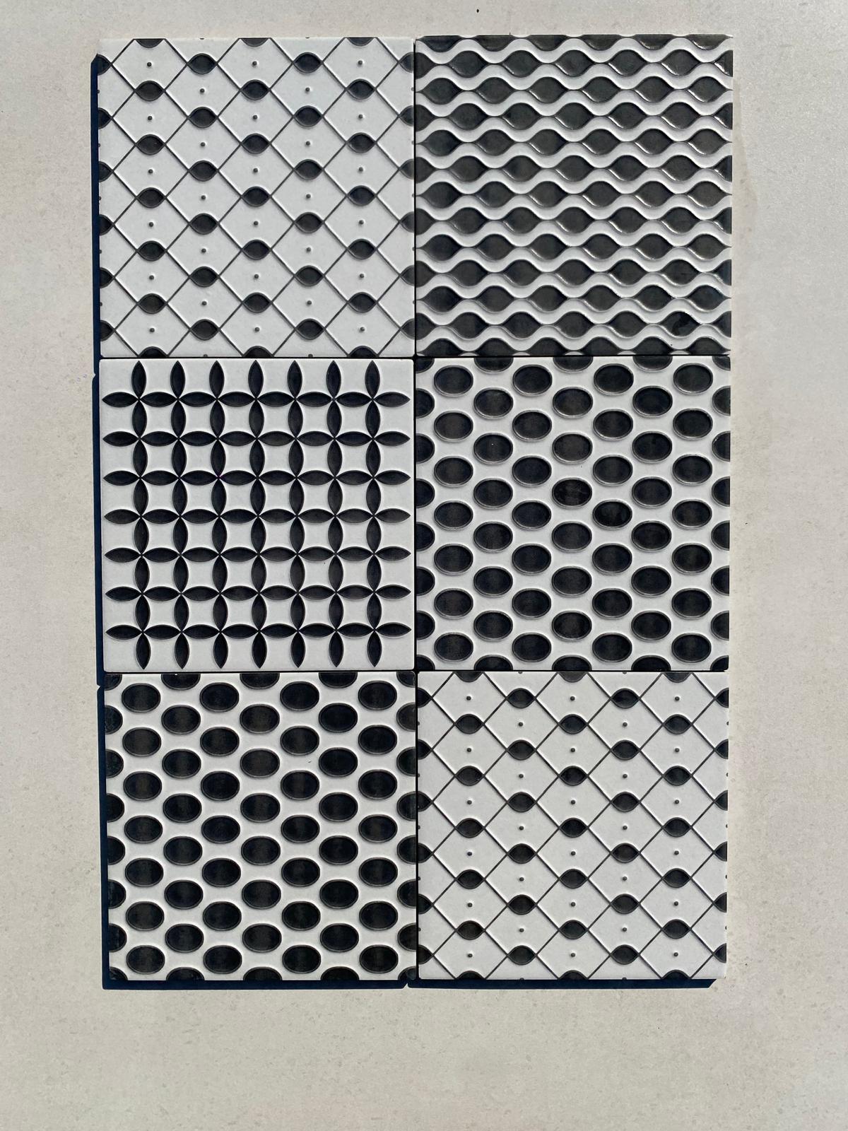 Piastrelle 20x20 Chic mix matt bianco e nero patchwork