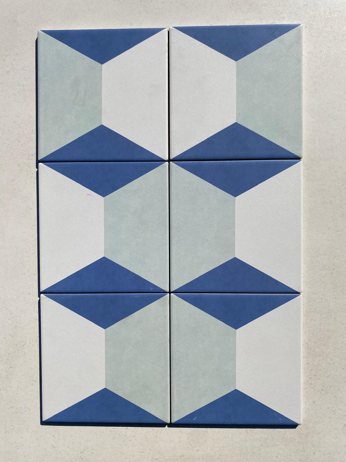 Piastrella 20x20 Dement prospect blu decoro matt