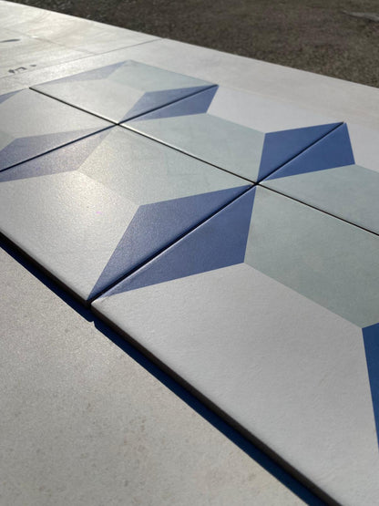 Piastrella 20x20 Dement prospect blu decoro matt