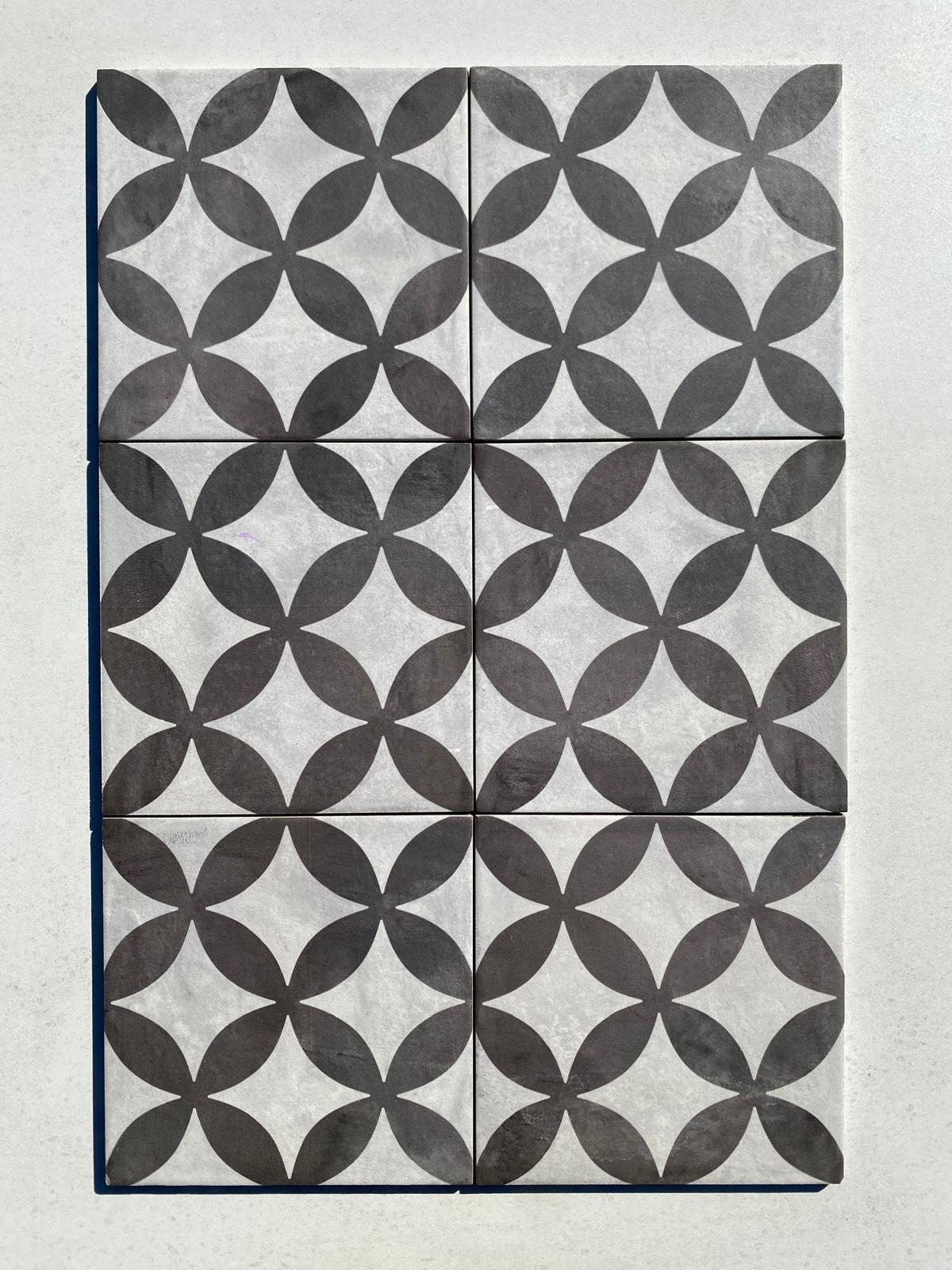 Piastrelle 20x20 Serie Terra astro f bianco nero matt
