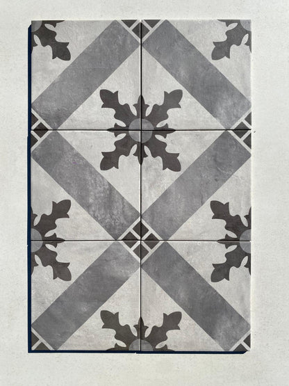 Piastrelle 20x20 Serie Terra cardinale f bianco nero matt