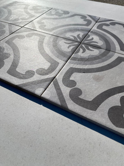 Piastrelle 20x20 Serie Terra giglio f bianco nero matt