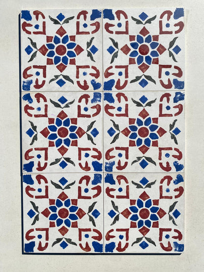 Piastrelle 22x22 Storie d'italia s4 rettificato matt blu rosso