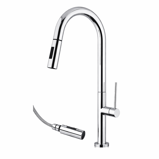 Miscelatore monocomando lavello cucina Slim D30 con doccetta a 2 getti