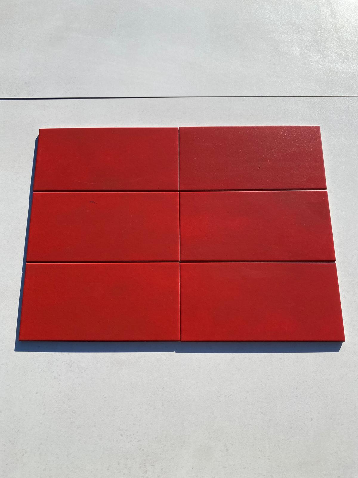 Piastrelle 12x24.5 klinker m15 rosso