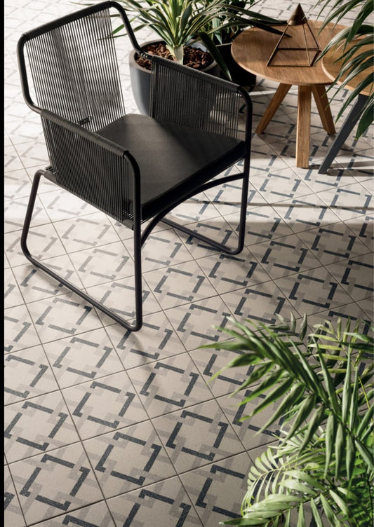 Piastrelle 20x20 Quadri F graniglia rettificato da esterno R10