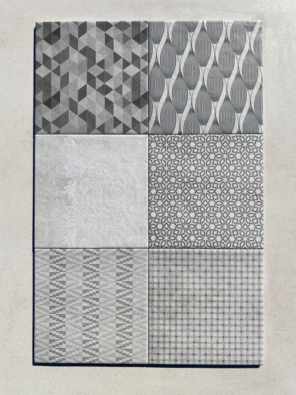 Piastrelle 20x20 juta trama mix bianco patchwork