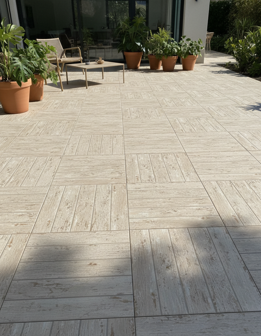 Piastrelle 45x45 Cuba beige legno da esterno