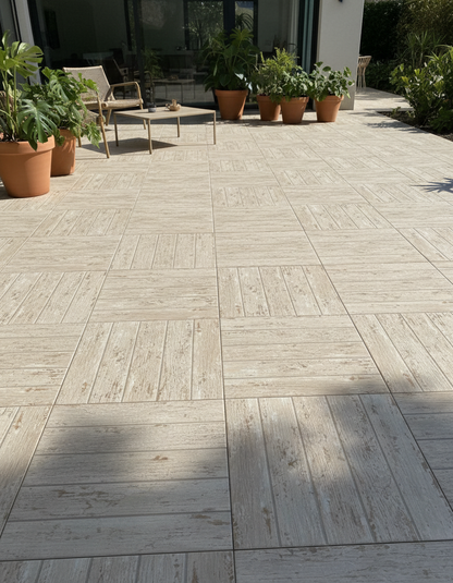Piastrelle 45x45 Cuba beige legno da esterno