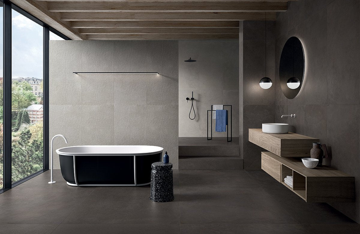 Piastrelle 60x120 Phase ecru storm trama rettificato cemento