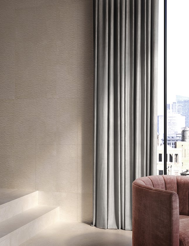 Piastrelle 60x120 Phase ecru storm trama rettificato cemento