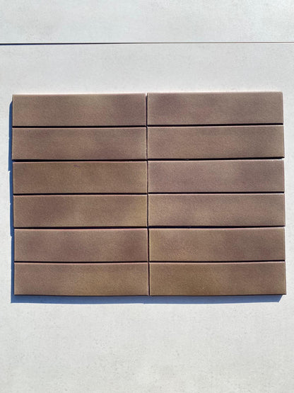 Piastrelle 12x24.5 klinker marrone lucido