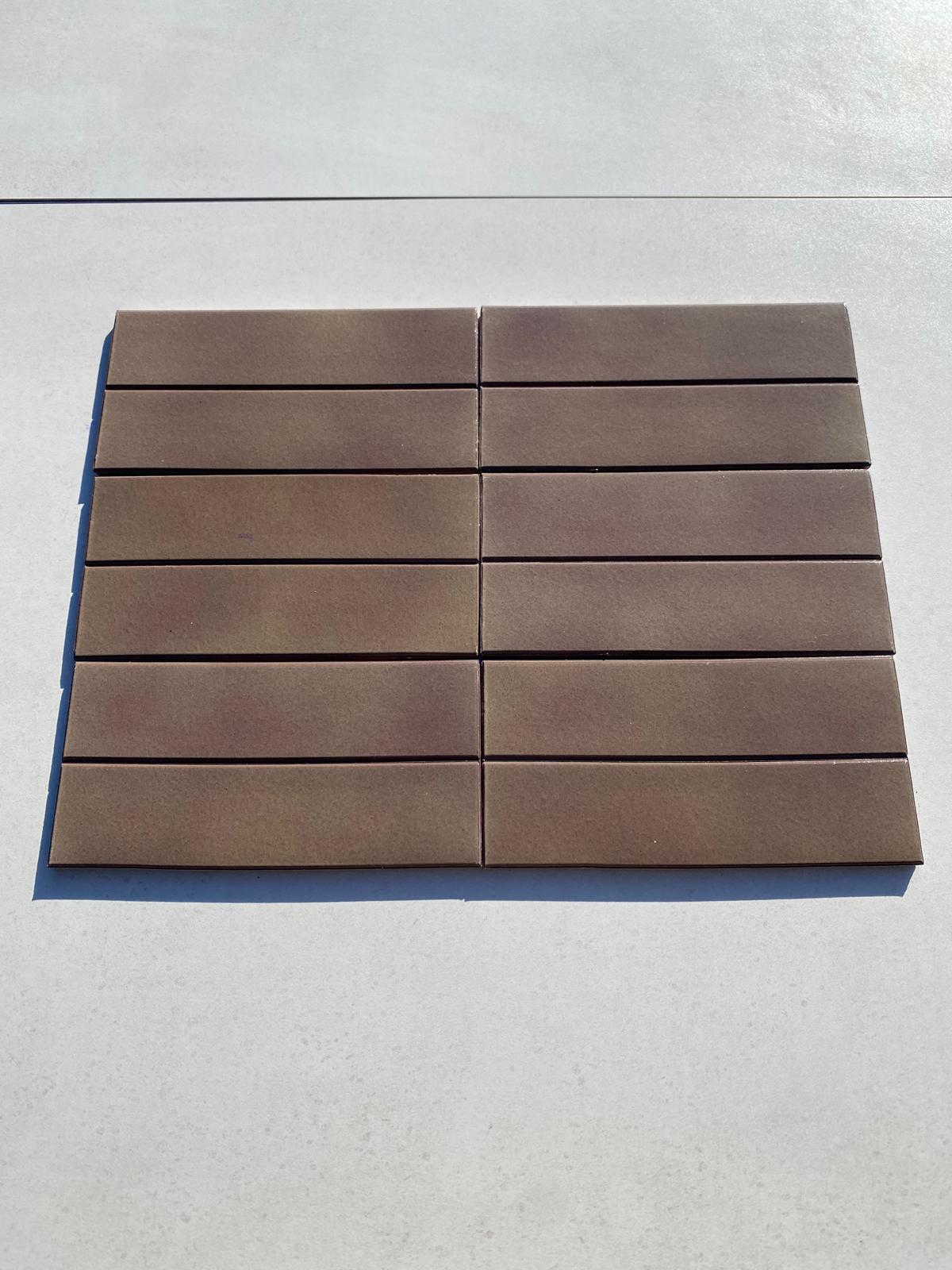 Piastrelle 12x24.5 klinker marrone lucido